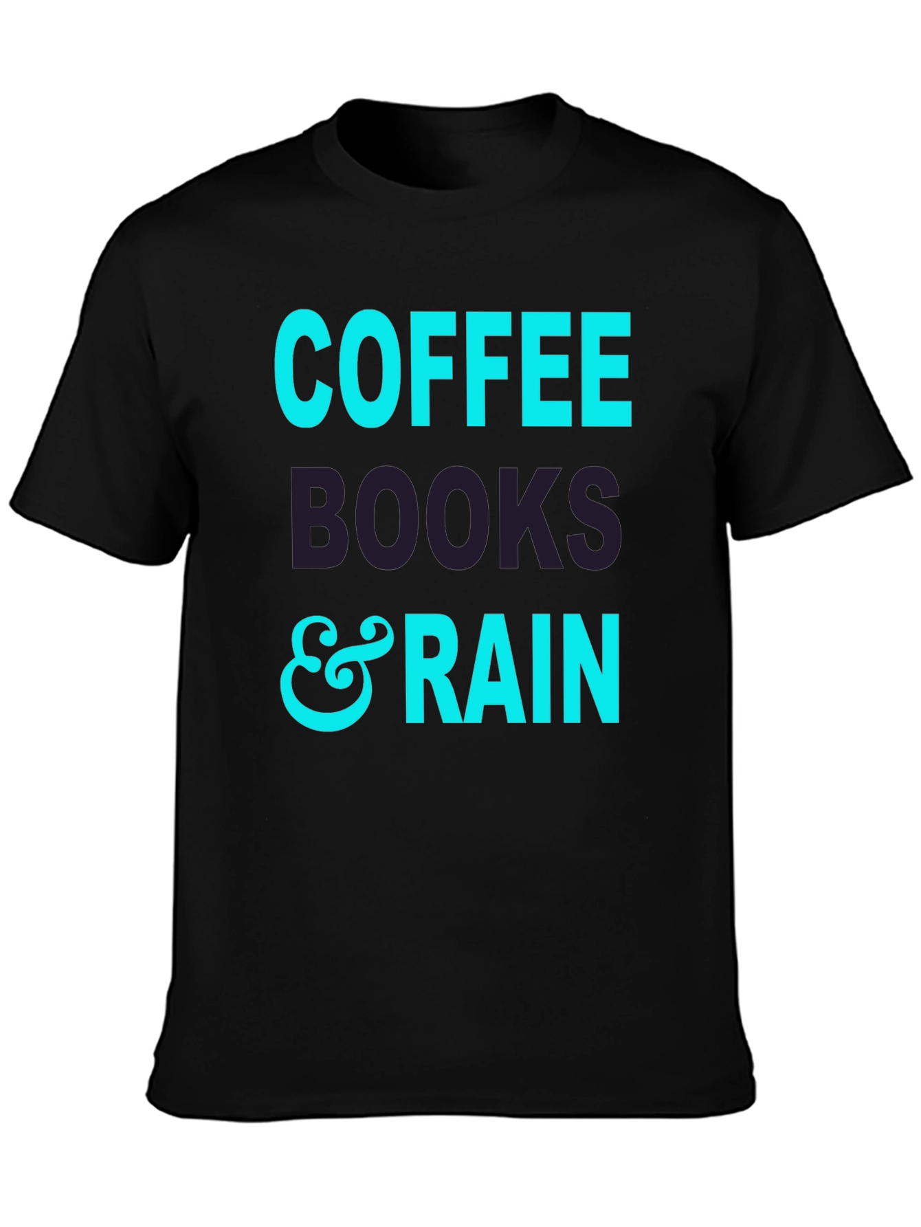 Coffee Books and Rain Black T-Shirt