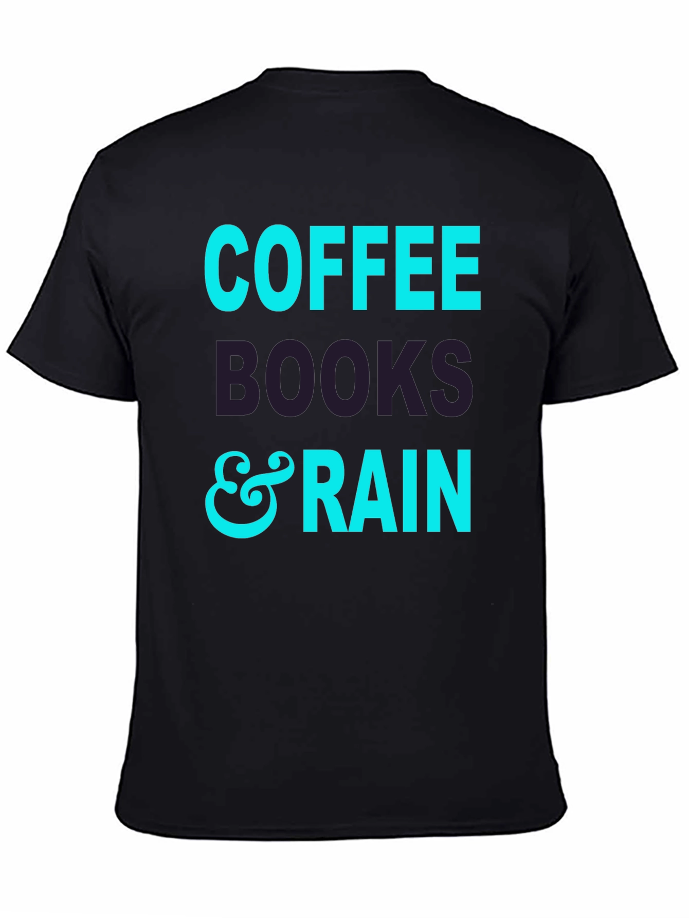Coffee Books and Rain Black T-Shirt