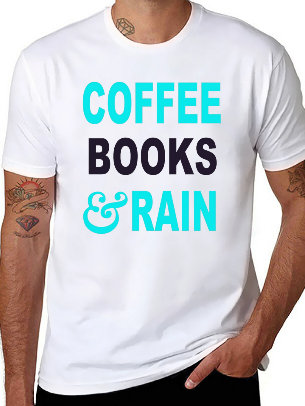 Coffee Books and Rain Black T-Shirt