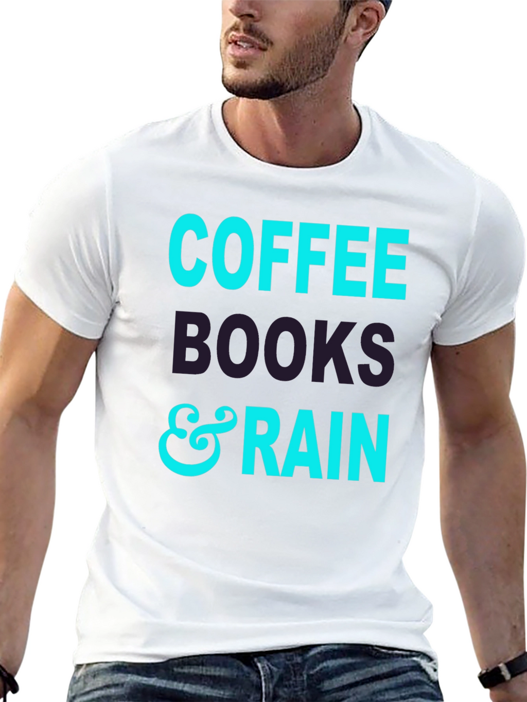 Coffee Books and Rain Black T-Shirt