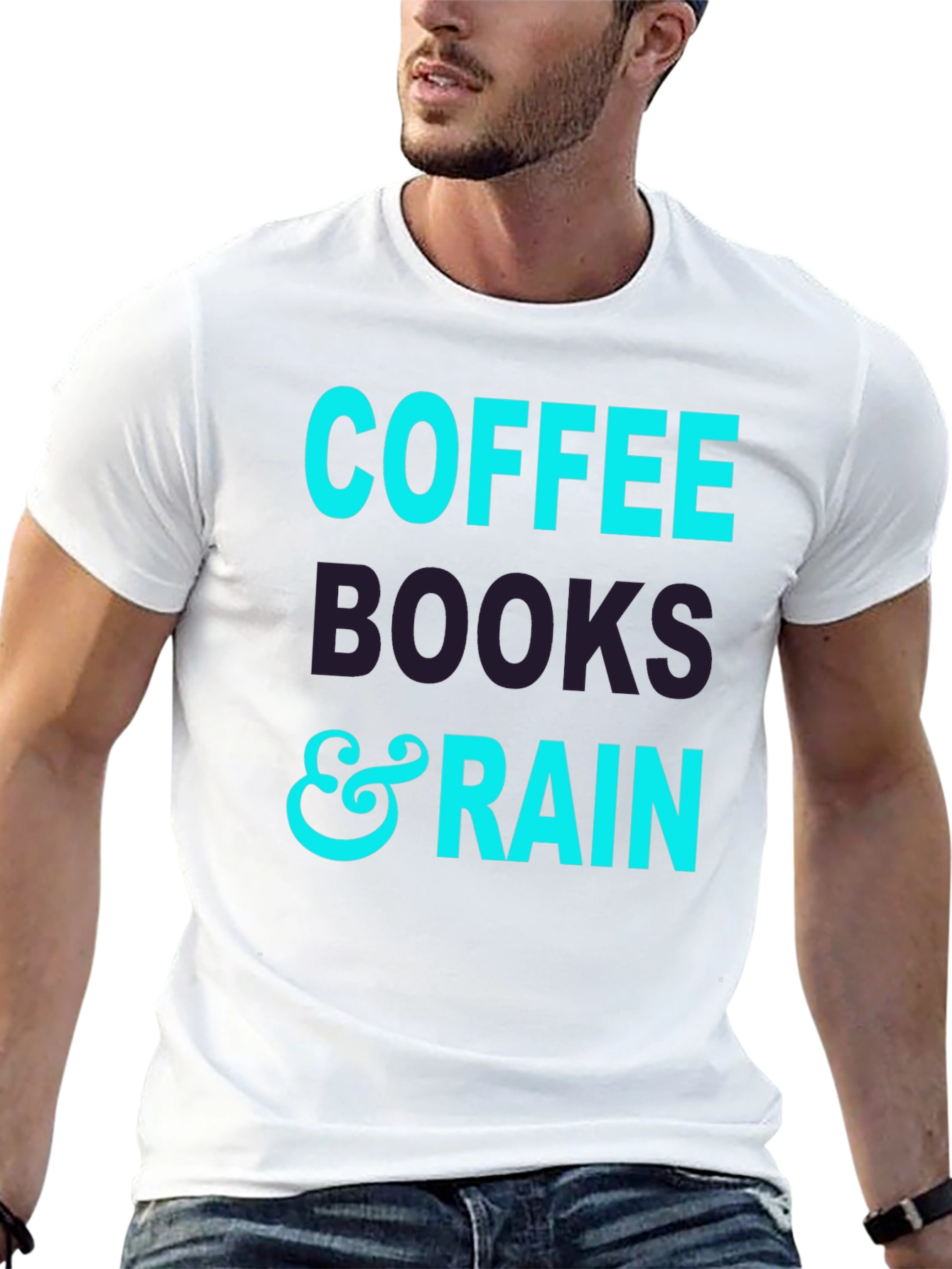 Coffee Books and Rain Black T-Shirt
