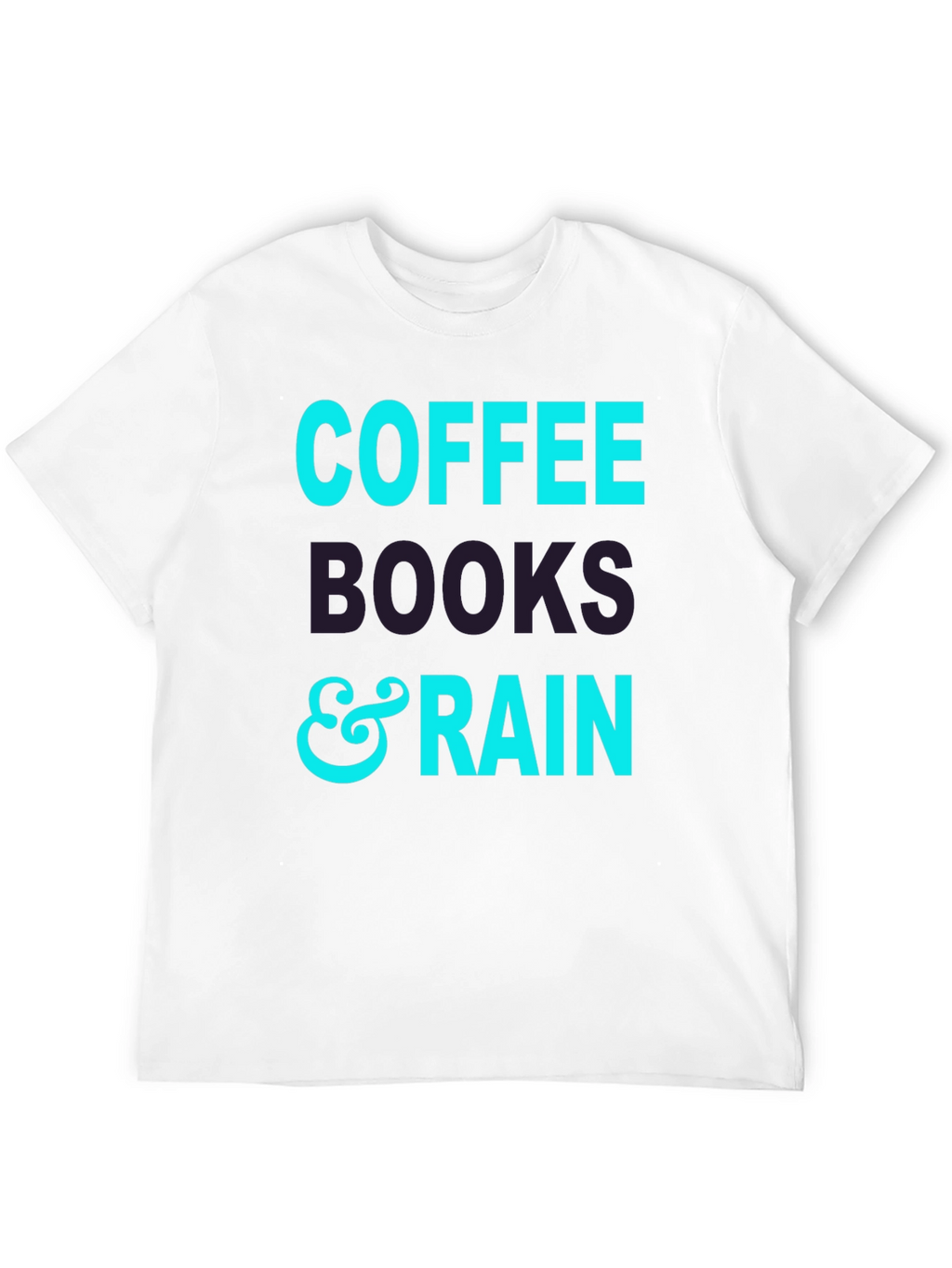 Coffee Books and Rain Black T-Shirt