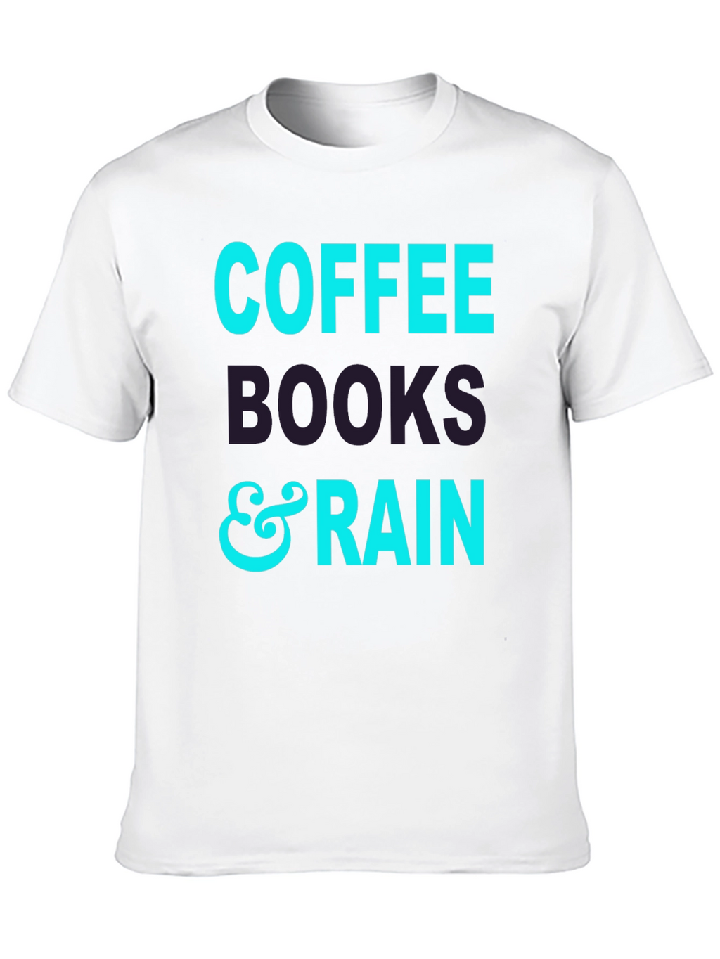 Coffee Books and Rain Black T-Shirt