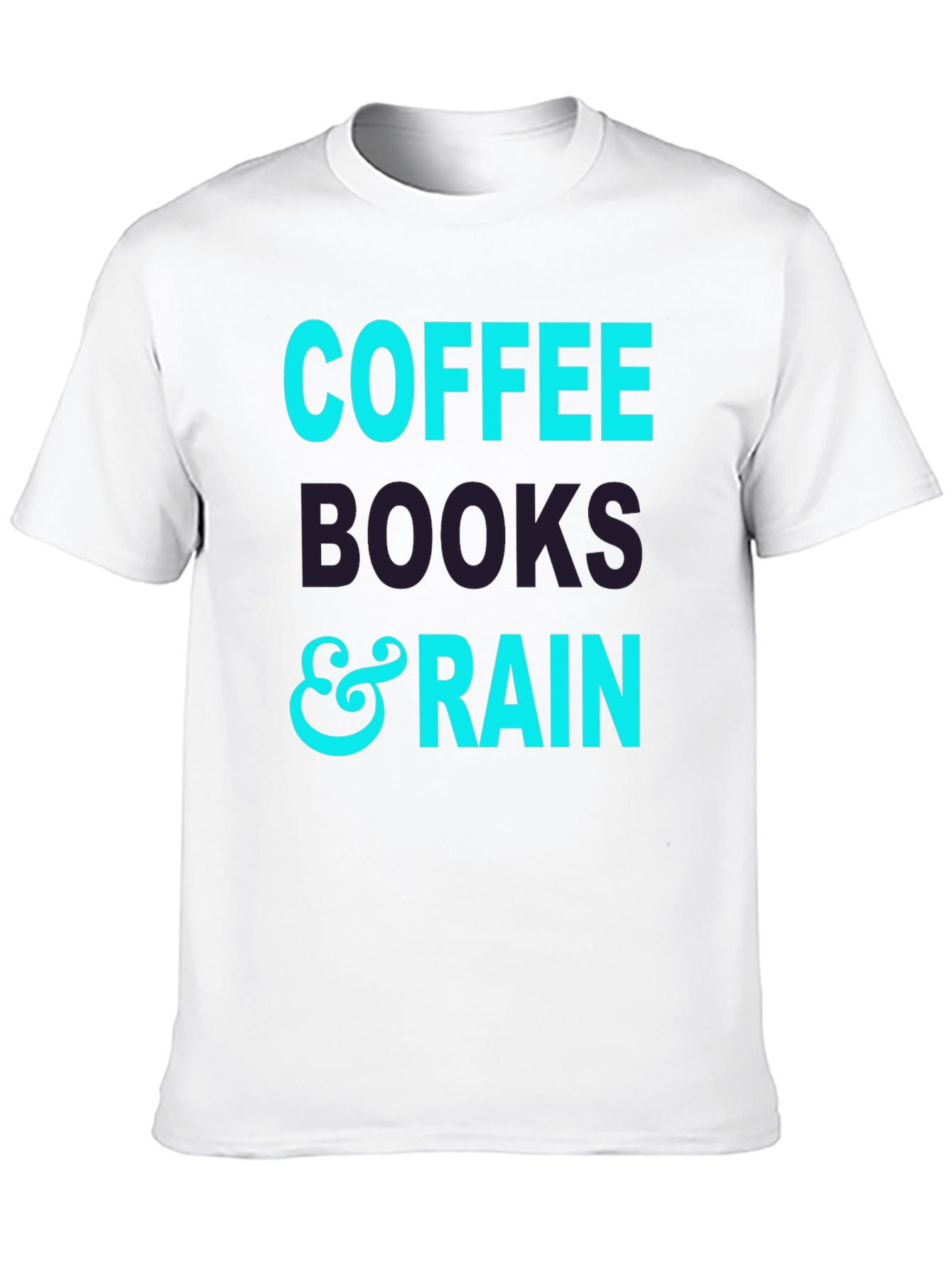 Coffee Books and Rain Black T-Shirt