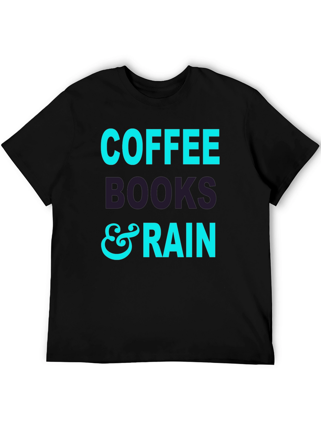 Coffee Books and Rain Black T-Shirt