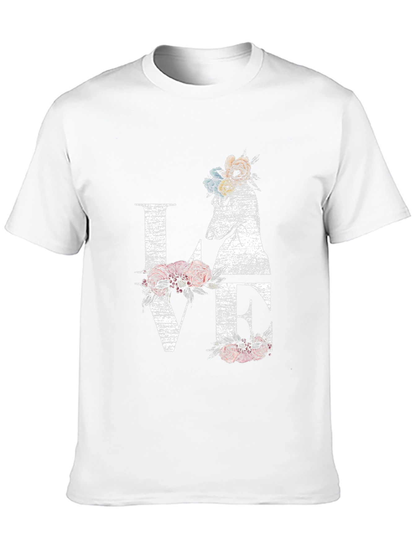 Floral Dog LOVE Graphic Tee - Unisex Style
