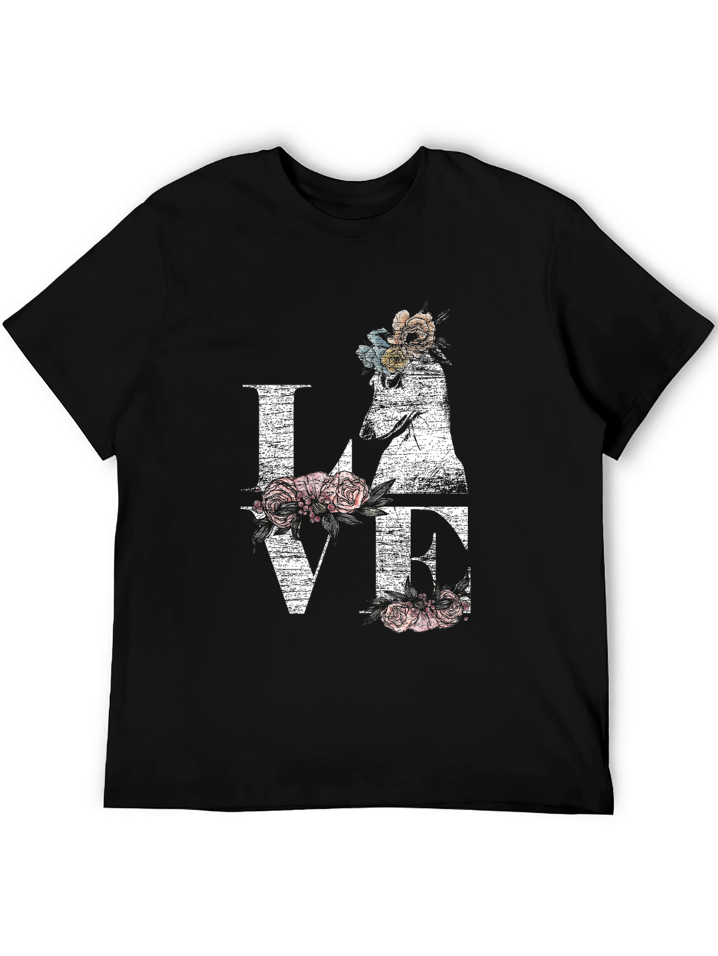 Floral Dog LOVE Graphic Tee - Unisex Style