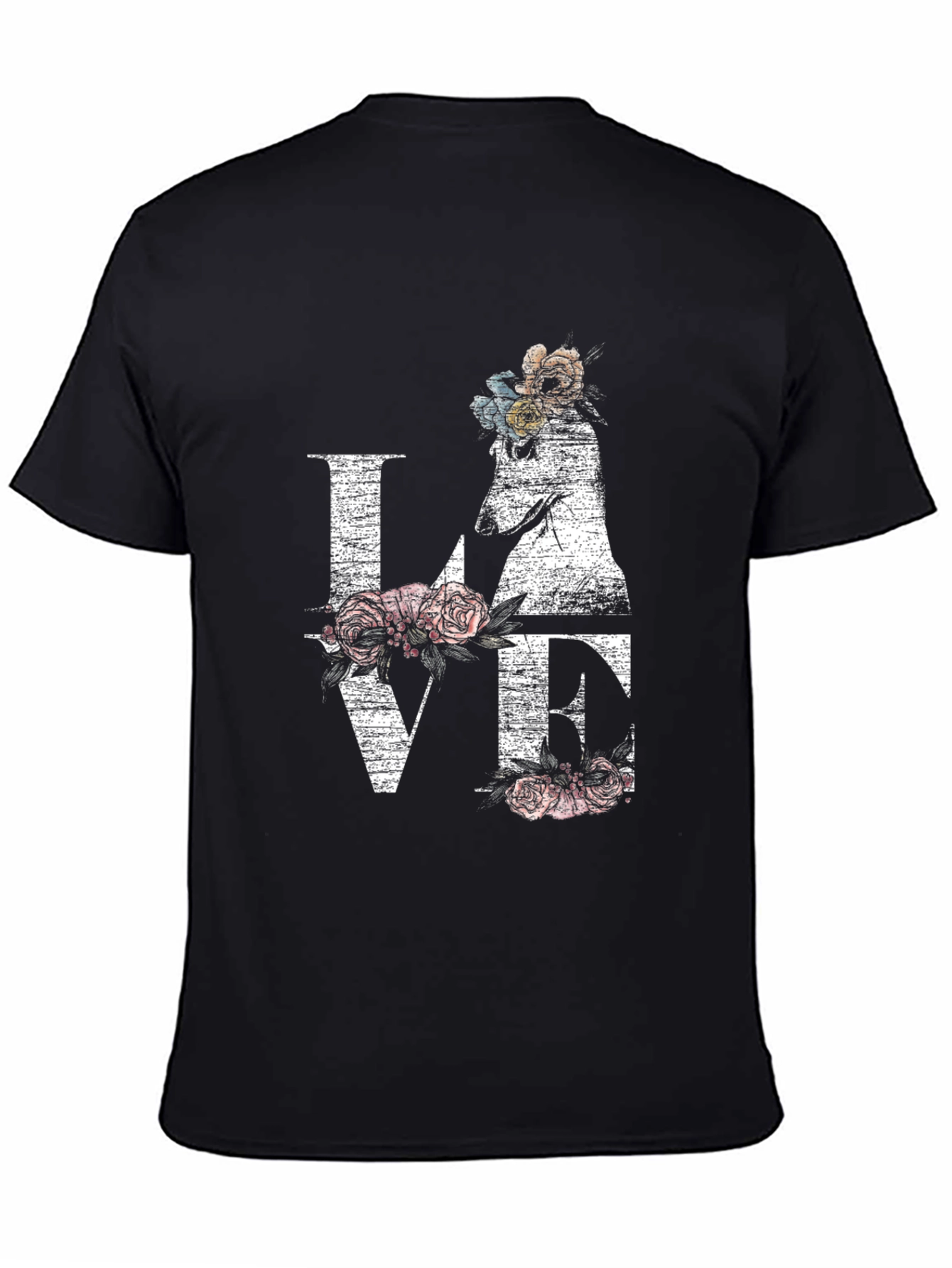 Floral Dog LOVE Graphic Tee - Unisex Style