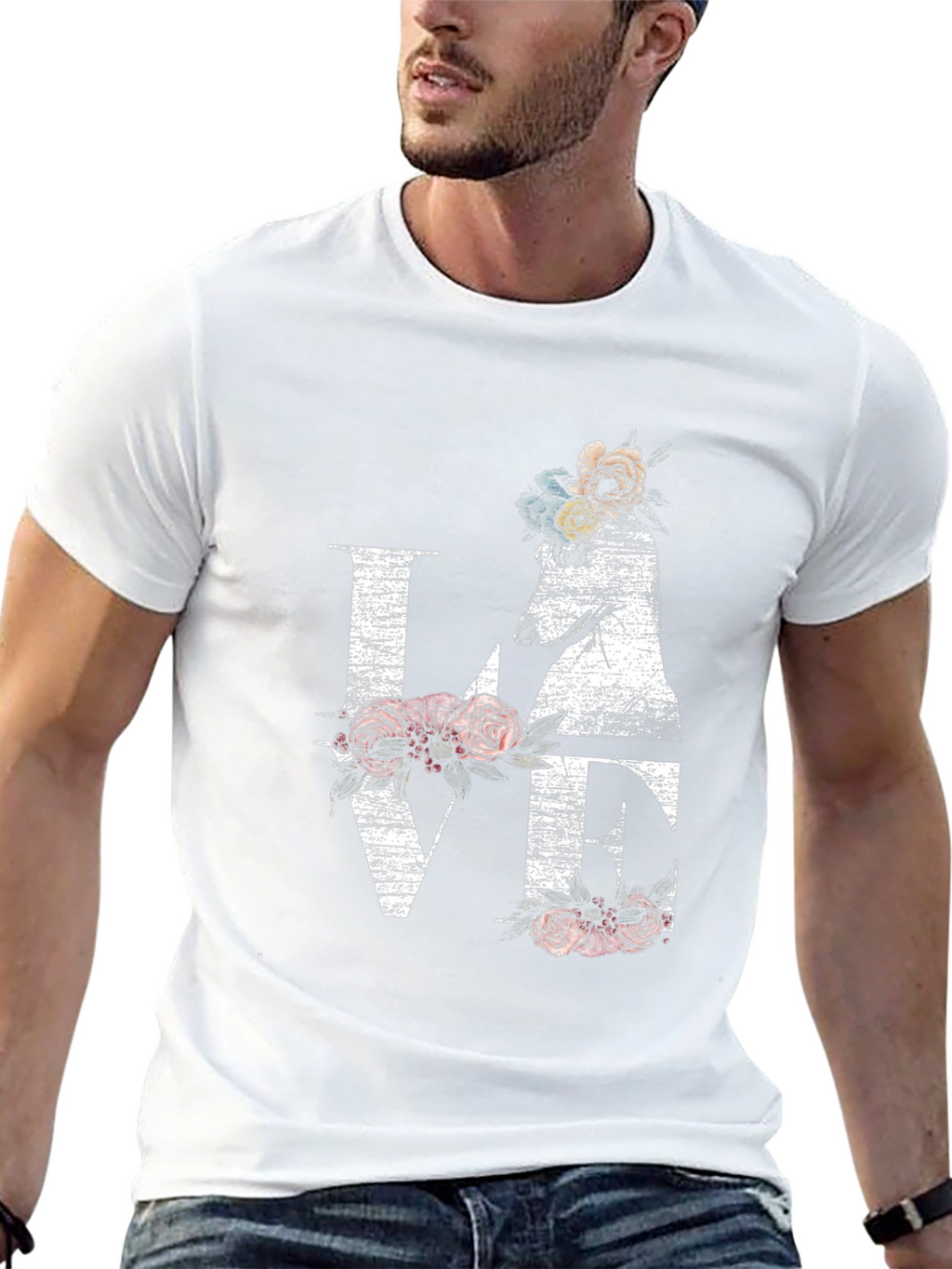 Floral Dog LOVE Graphic Tee - Unisex Style