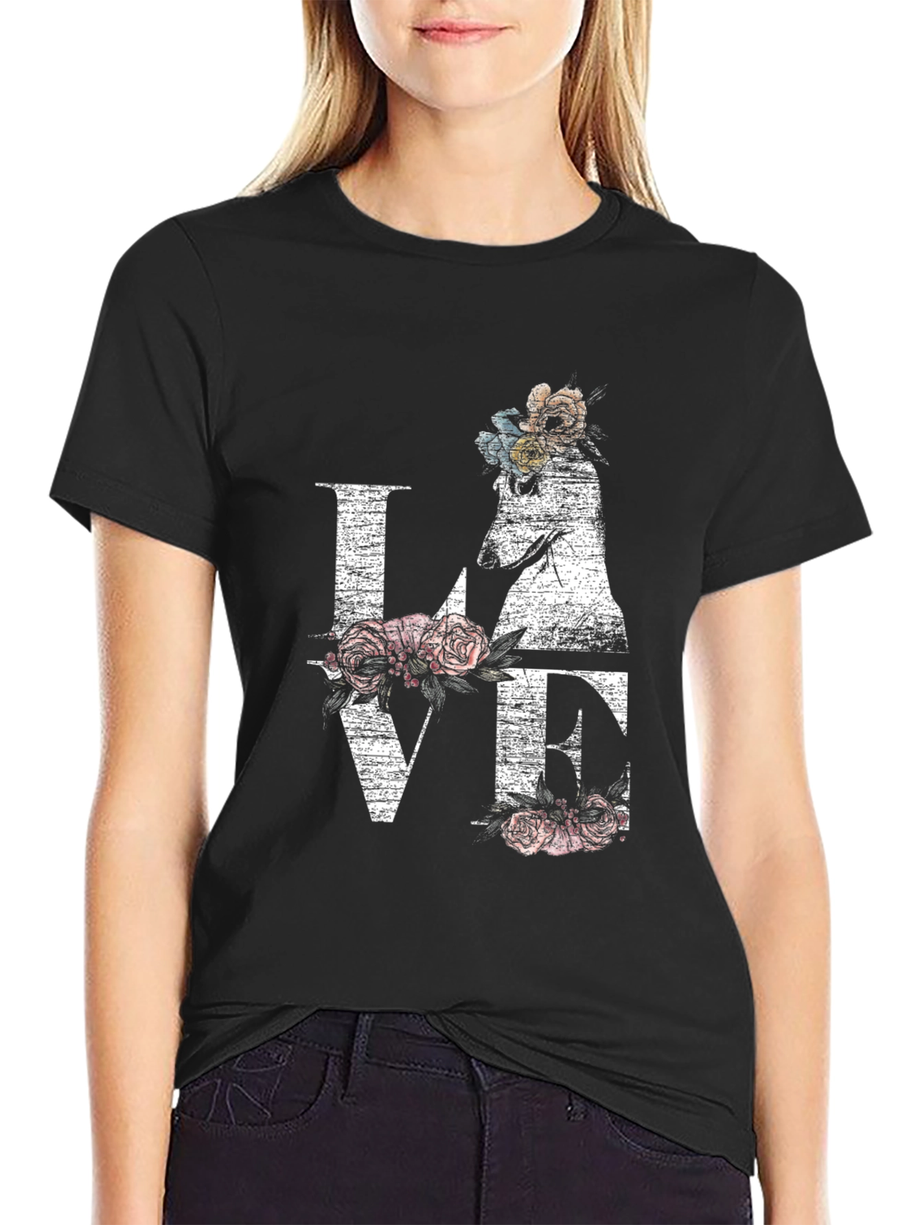 Floral Dog LOVE Graphic Tee - Unisex Style