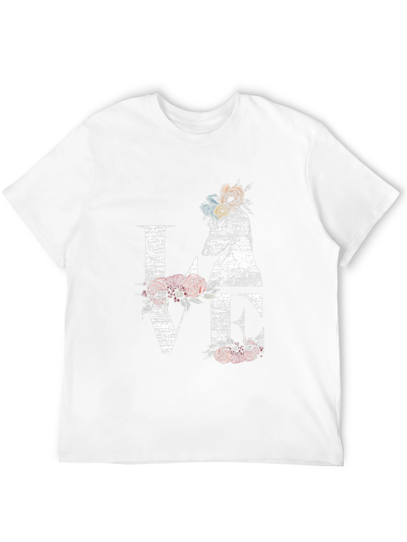 Floral Dog LOVE Graphic Tee - Unisex Style