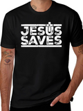 Jesus Saves Black Christian T-Shirt