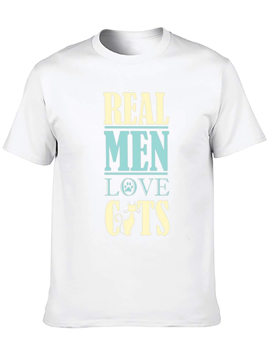 Real Men Love Cats T-Shirt - Black Cotton Tee