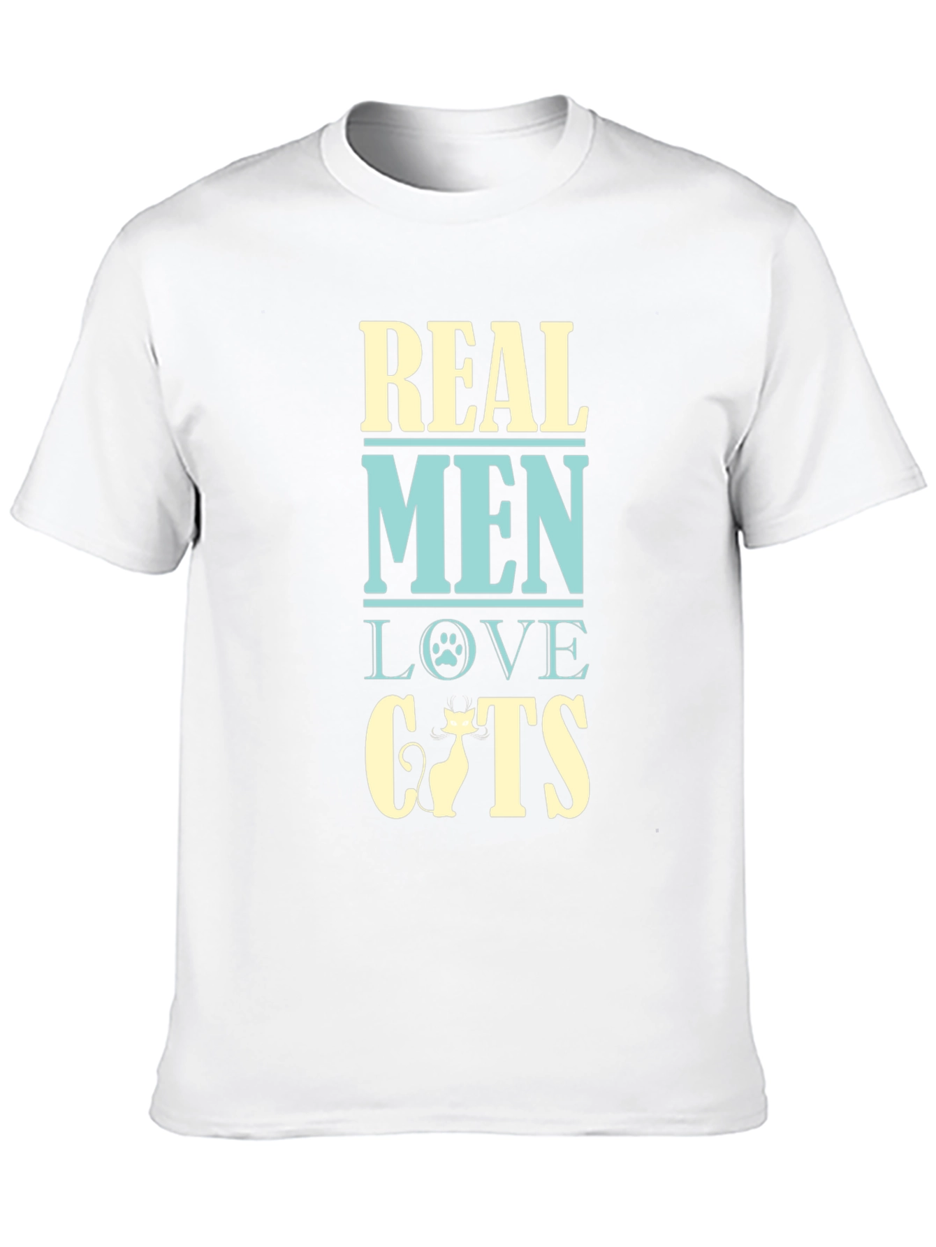 Real Men Love Cats T-Shirt - Black Cotton Tee