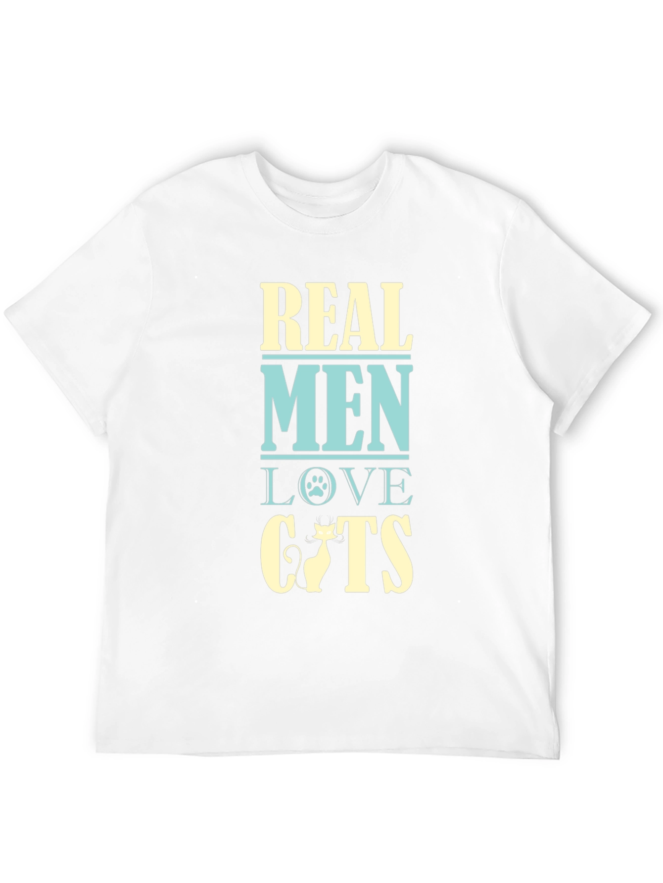 Real Men Love Cats T-Shirt - Black Cotton Tee
