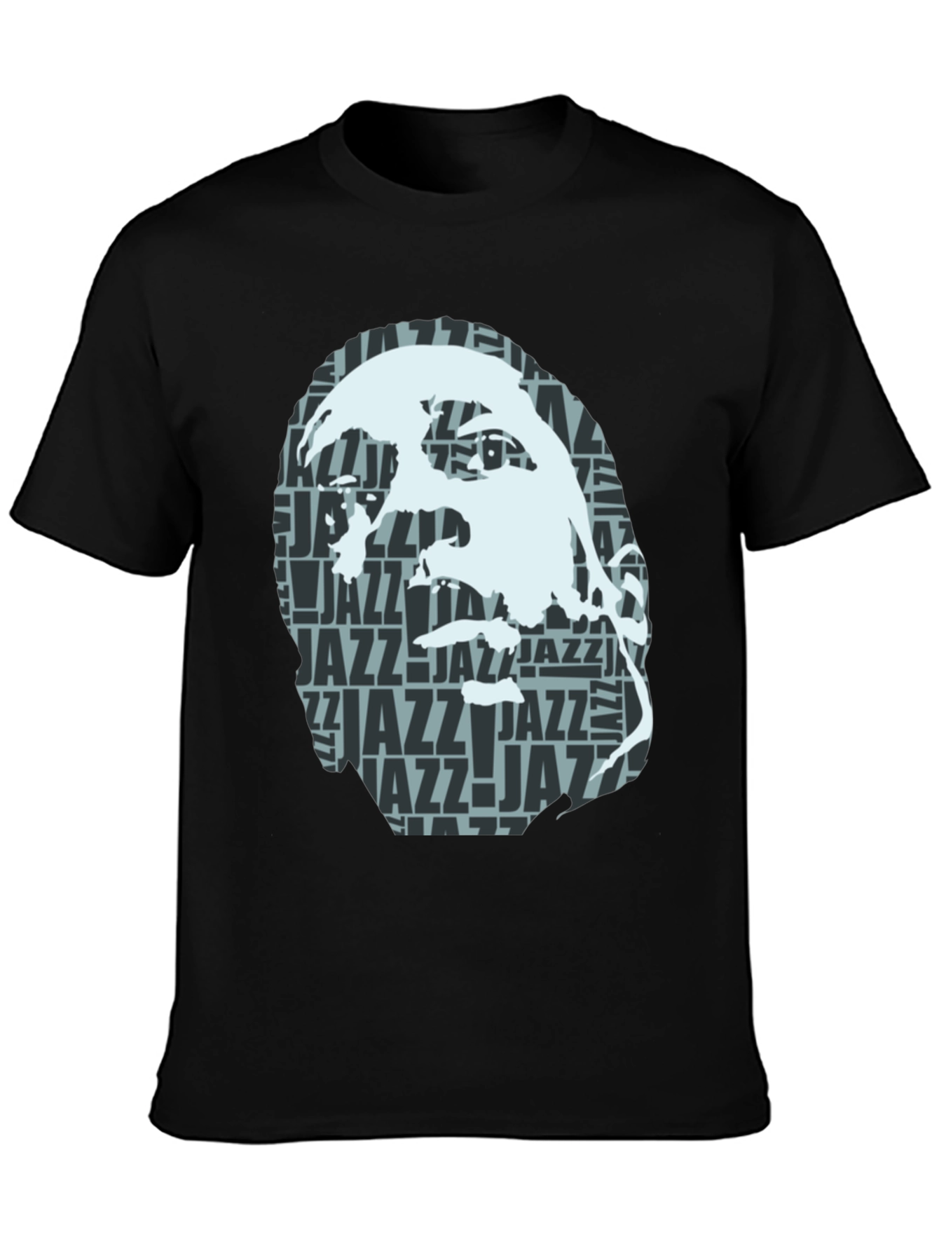 Cool Jazz Portrait Graphic Black T-Shirt