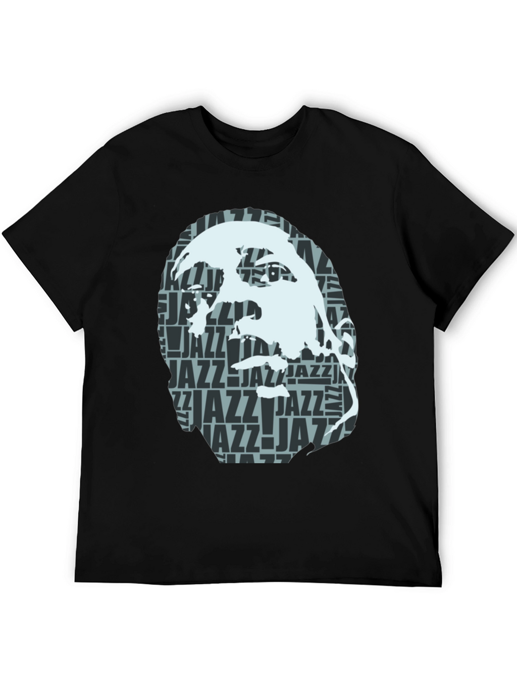 Cool Jazz Portrait Graphic Black T-Shirt