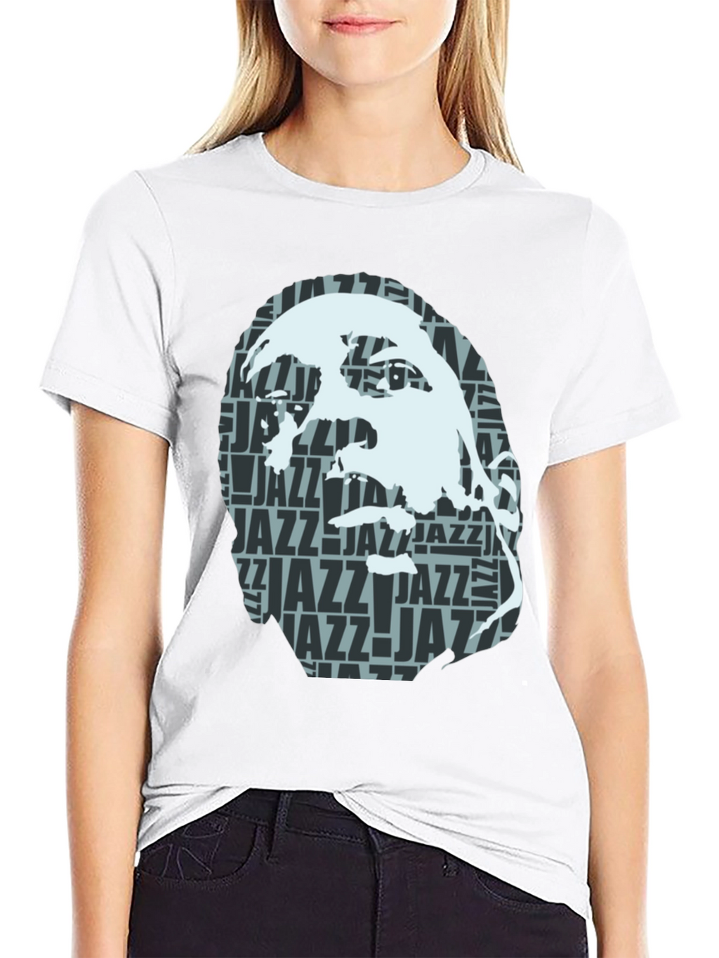 Cool Jazz Portrait Graphic Black T-Shirt