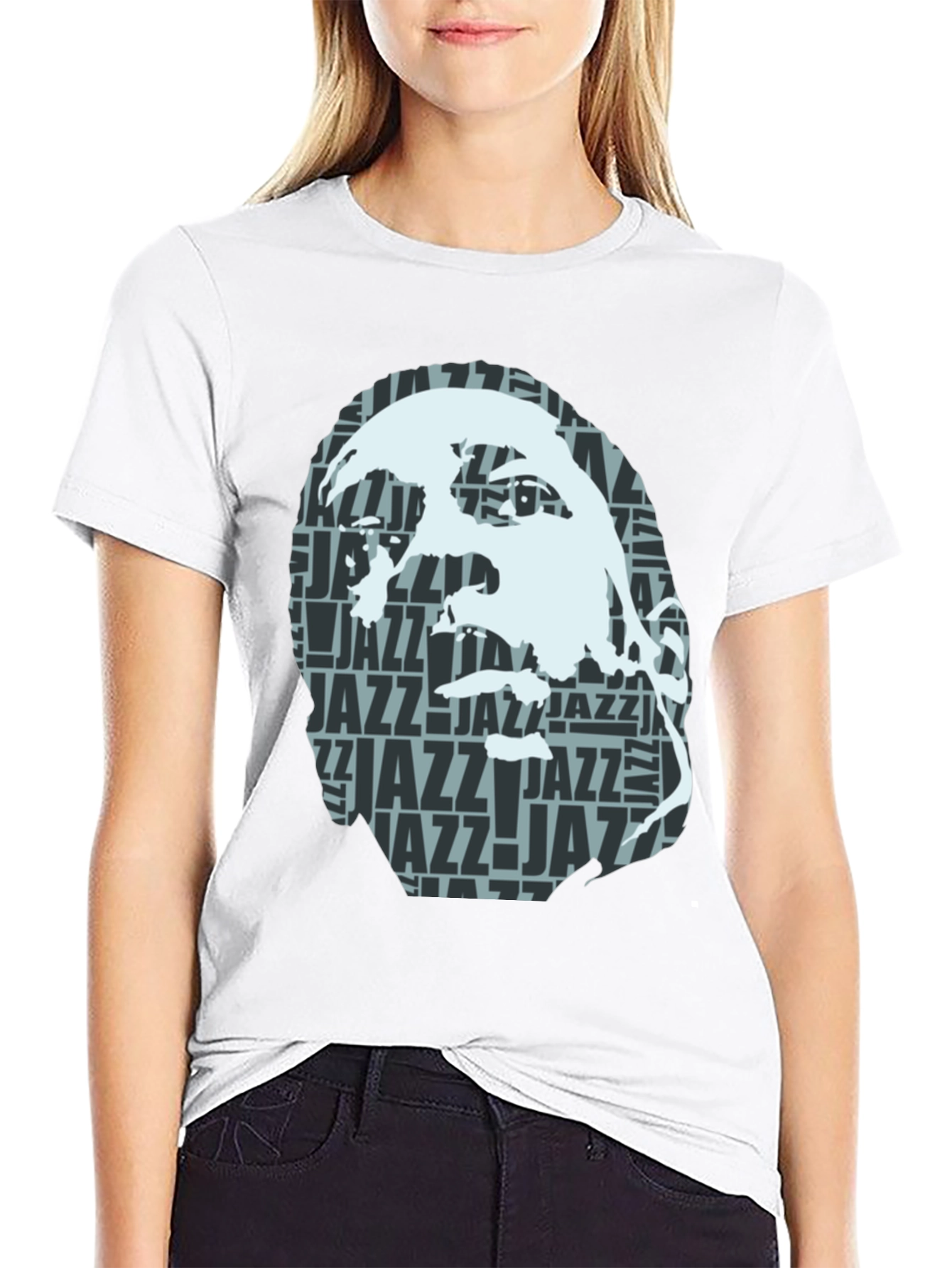 Cool Jazz Portrait Graphic Black T-Shirt