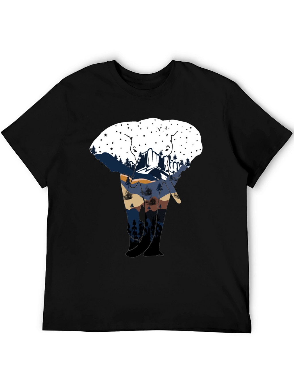Elephant Silhouette Mountain Graphic Tee