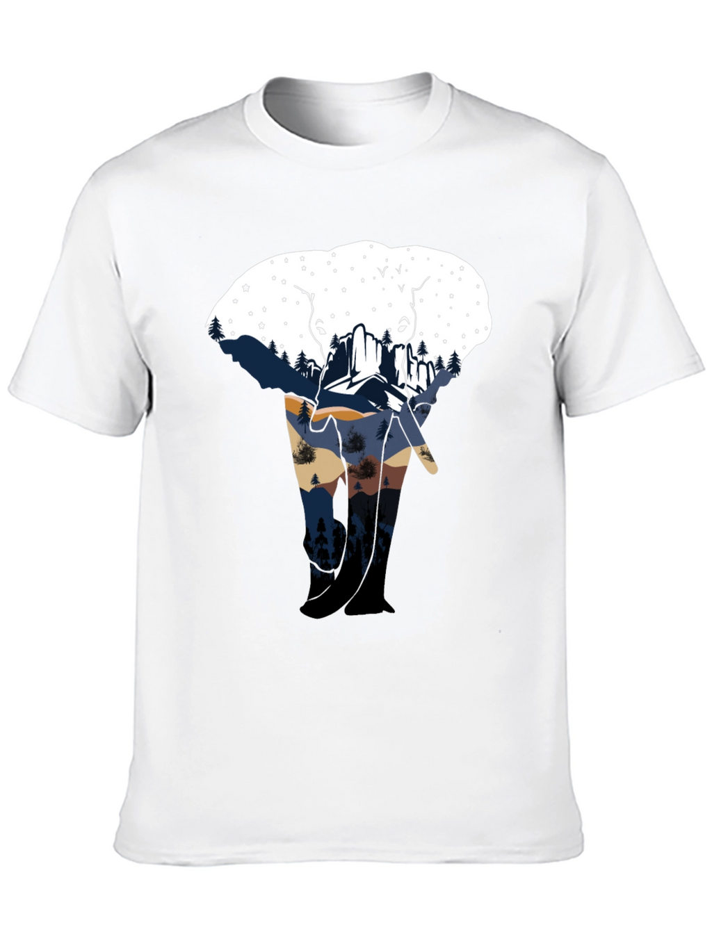 Elephant Silhouette Mountain Graphic Tee