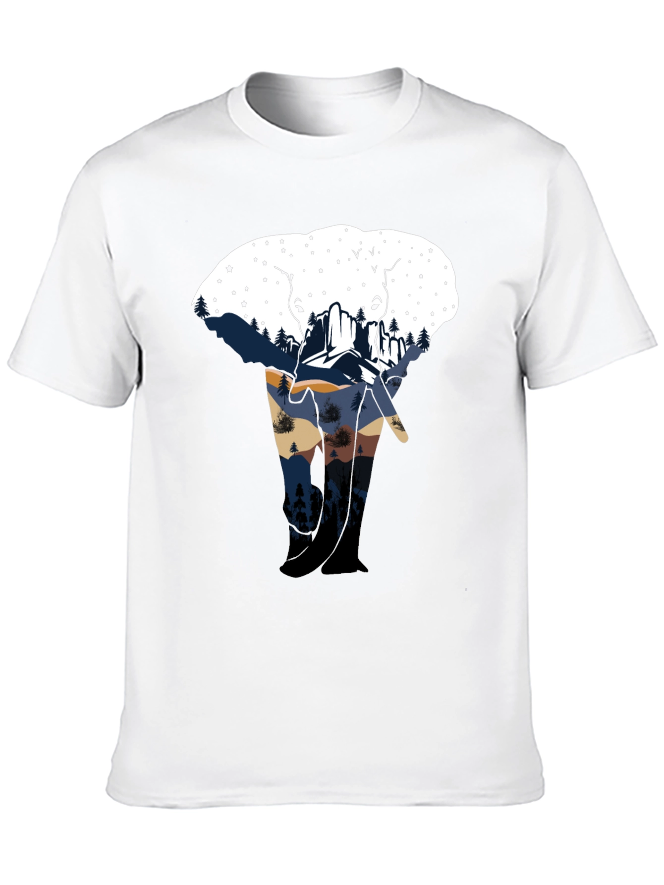Elephant Silhouette Mountain Graphic Tee
