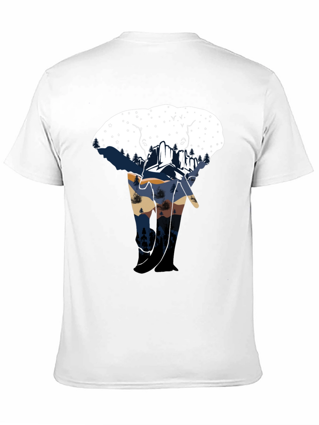 Elephant Silhouette Mountain Graphic Tee