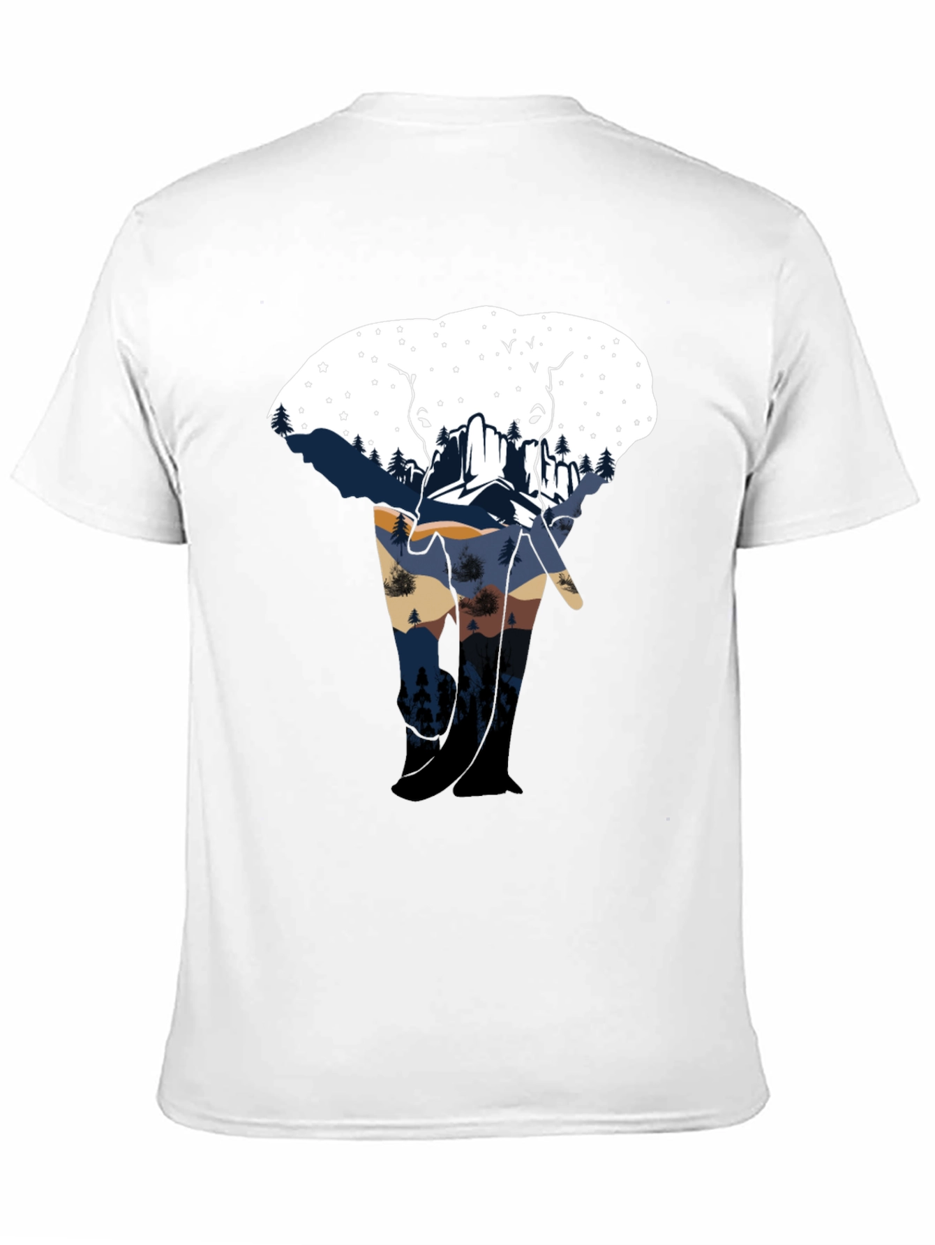 Elephant Silhouette Mountain Graphic Tee