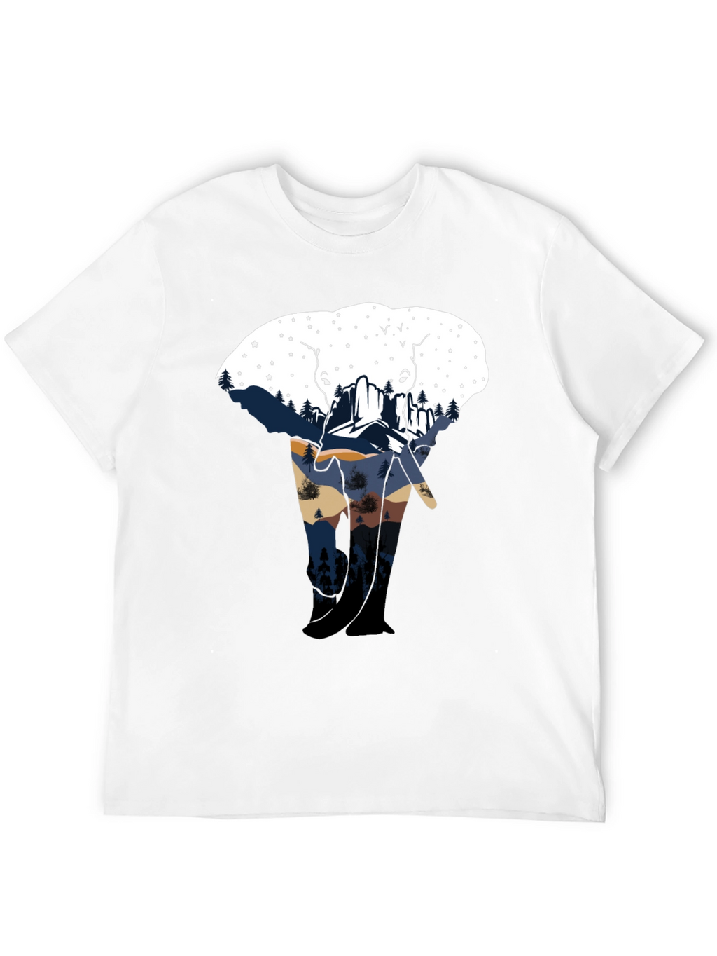 Elephant Silhouette Mountain Graphic Tee