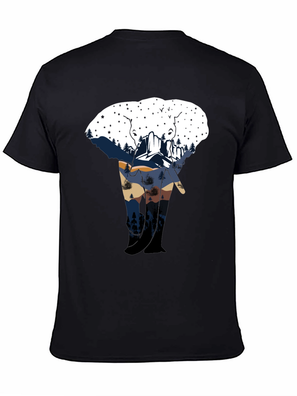 Elephant Silhouette Mountain Graphic Tee