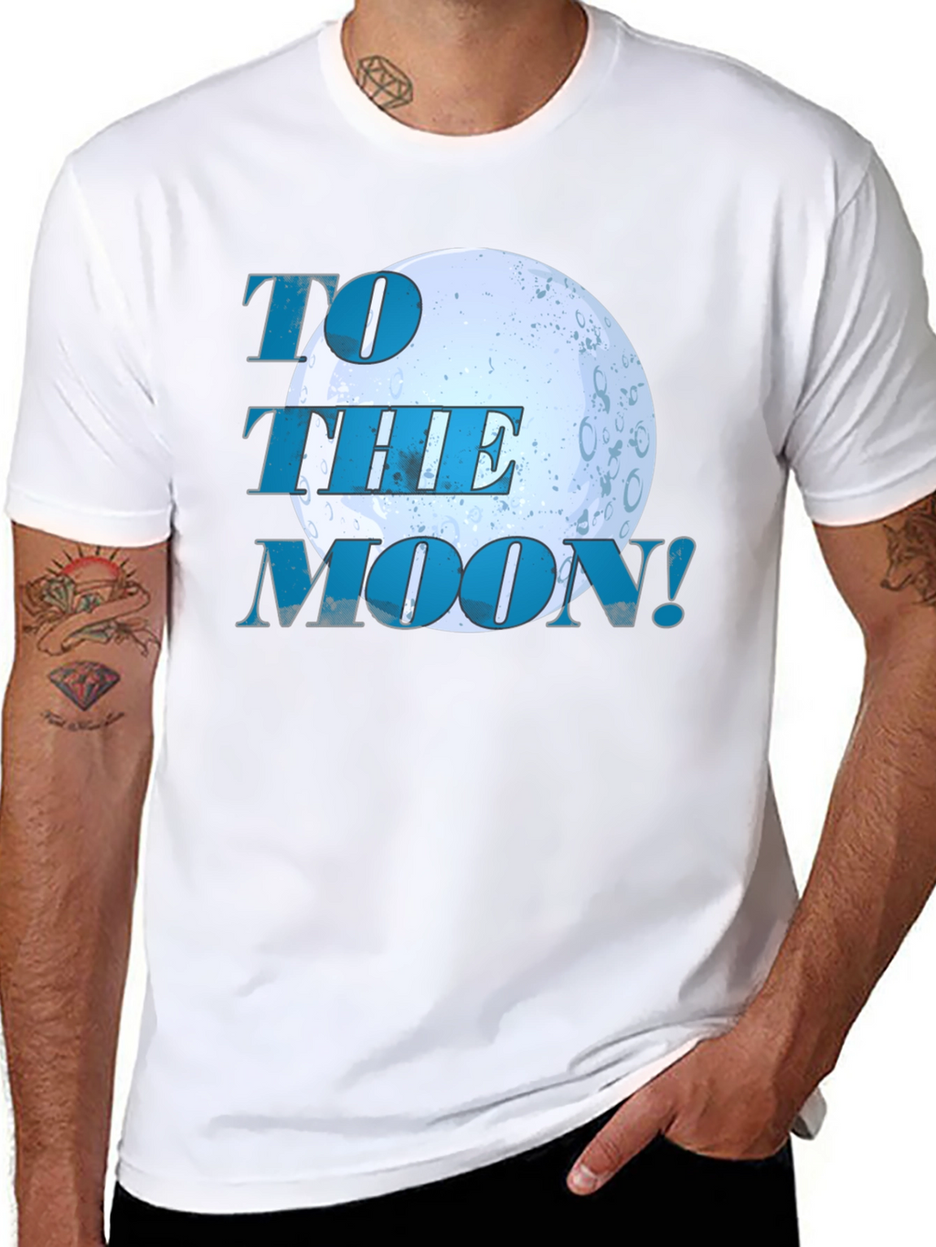 To The Moon Graphic T-Shirt - Black