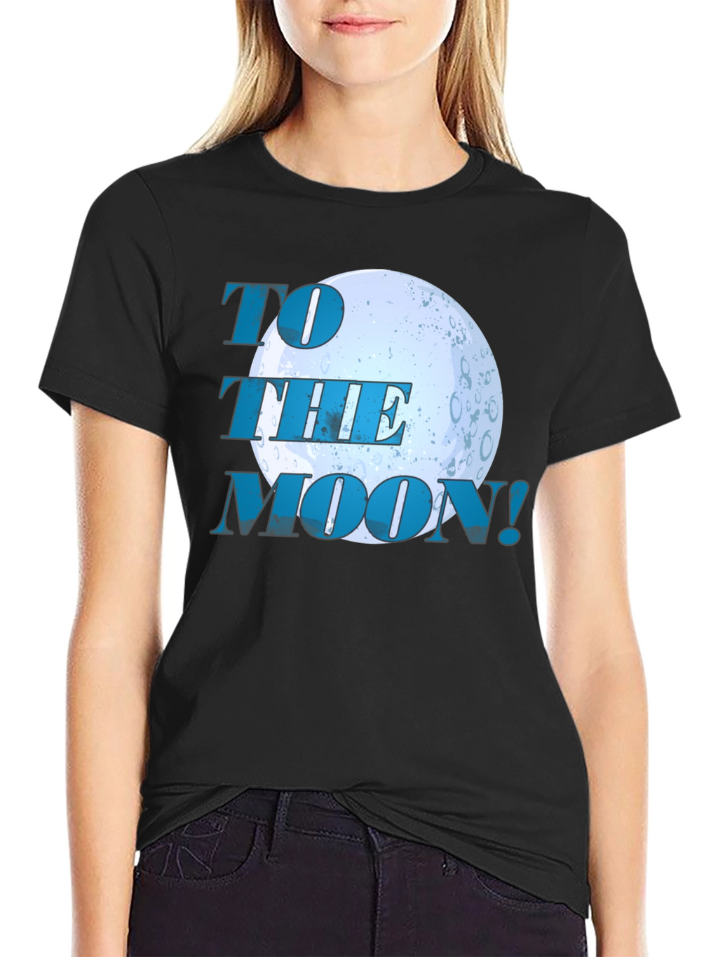 To The Moon Graphic T-Shirt - Black