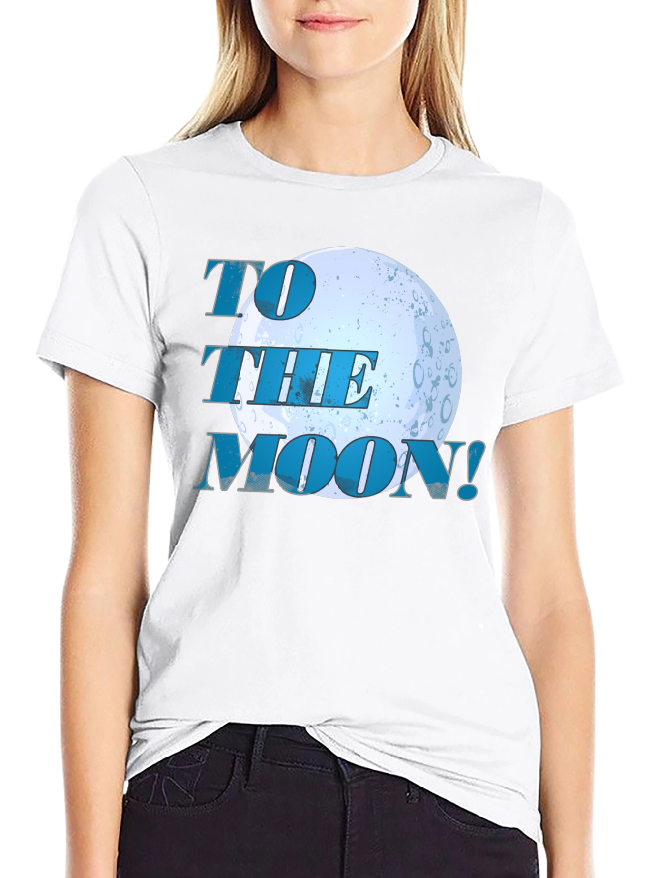 To The Moon Graphic T-Shirt - Black