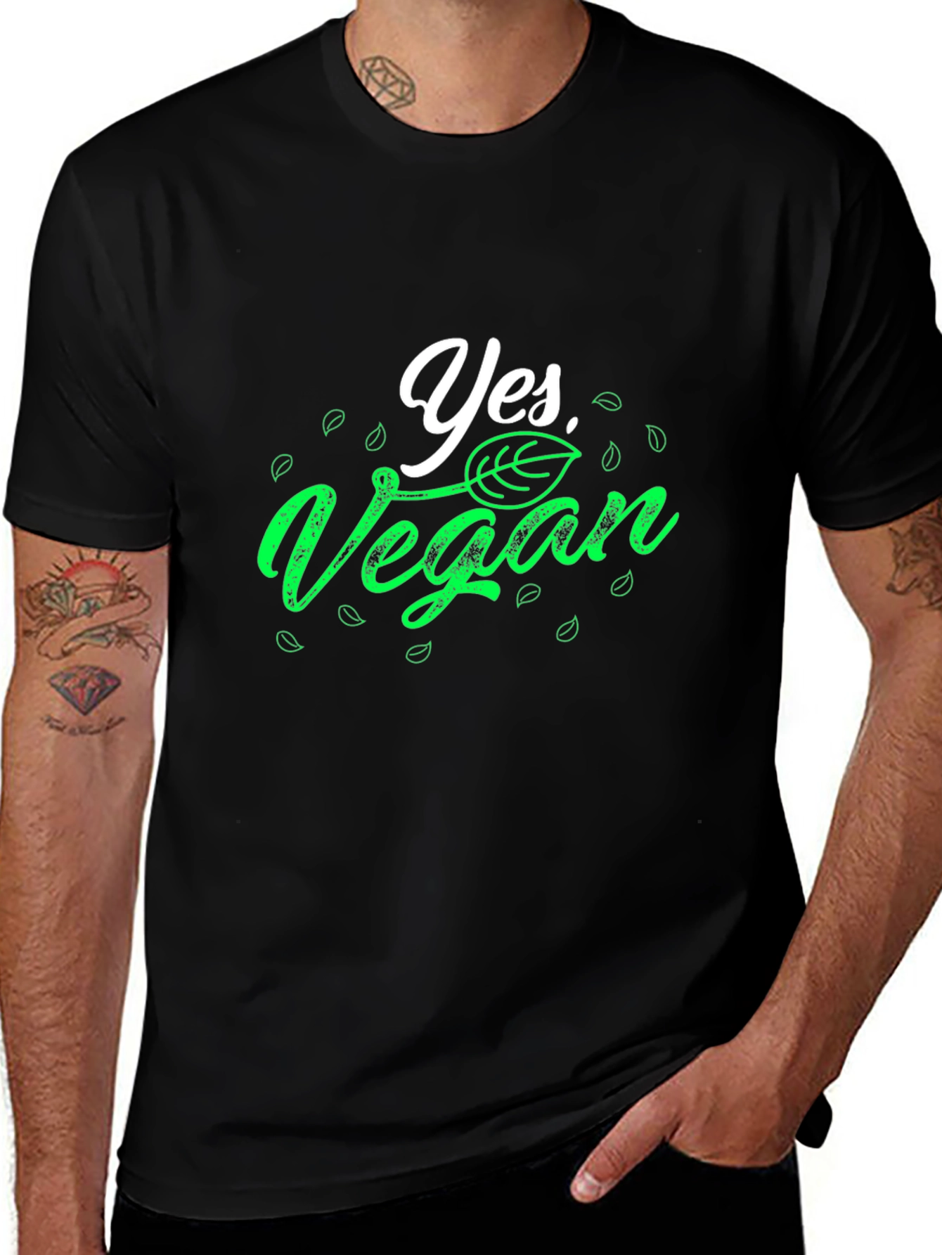 Yes Vegan T-Shirt - Black Cotton Tee