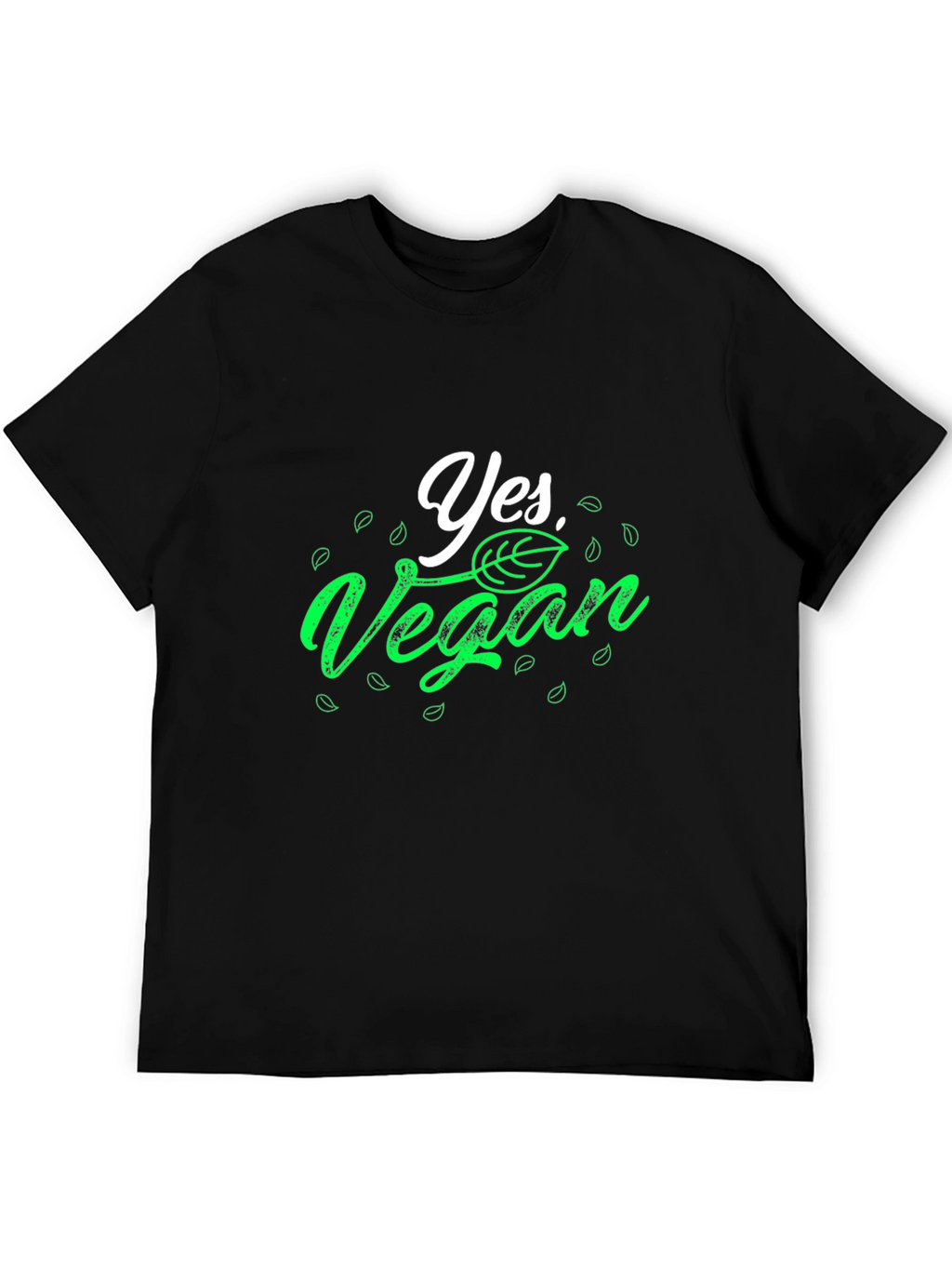 Yes Vegan T-Shirt - Black Cotton Tee