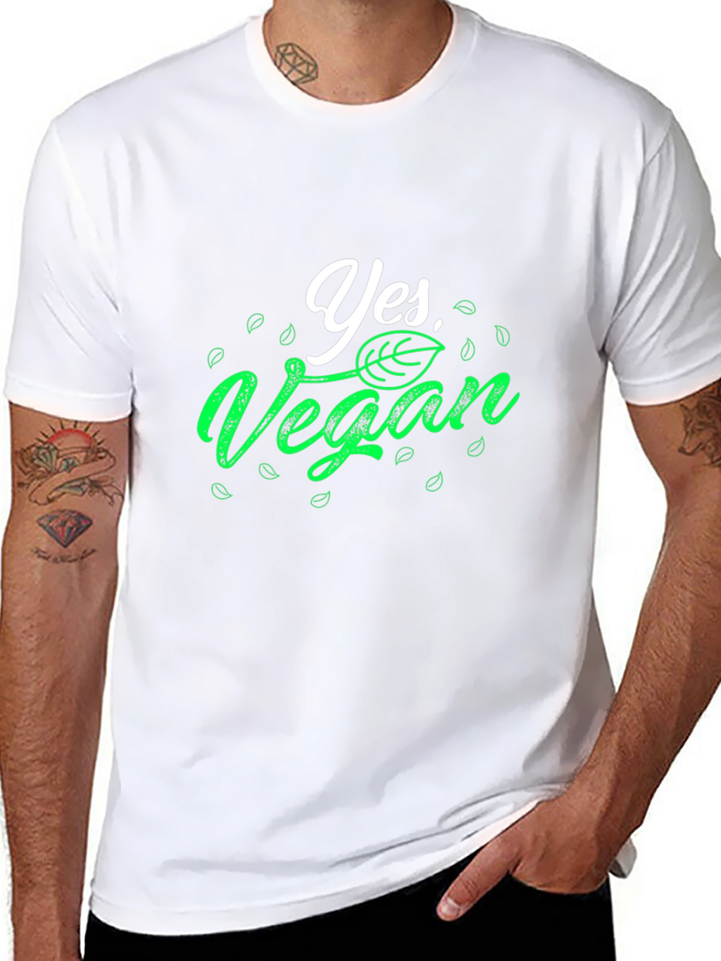Yes Vegan T-Shirt - Black Cotton Tee