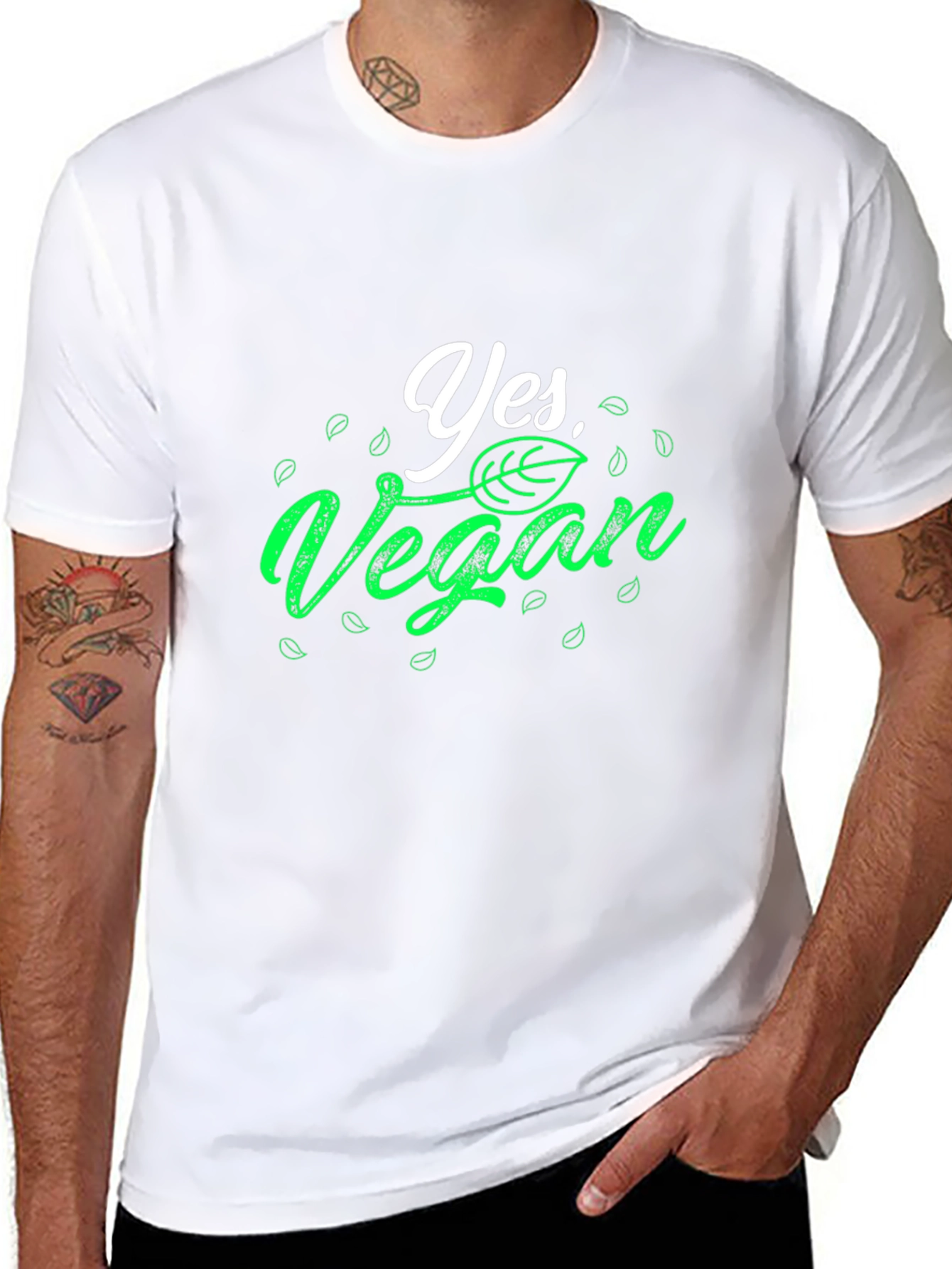 Yes Vegan T-Shirt - Black Cotton Tee