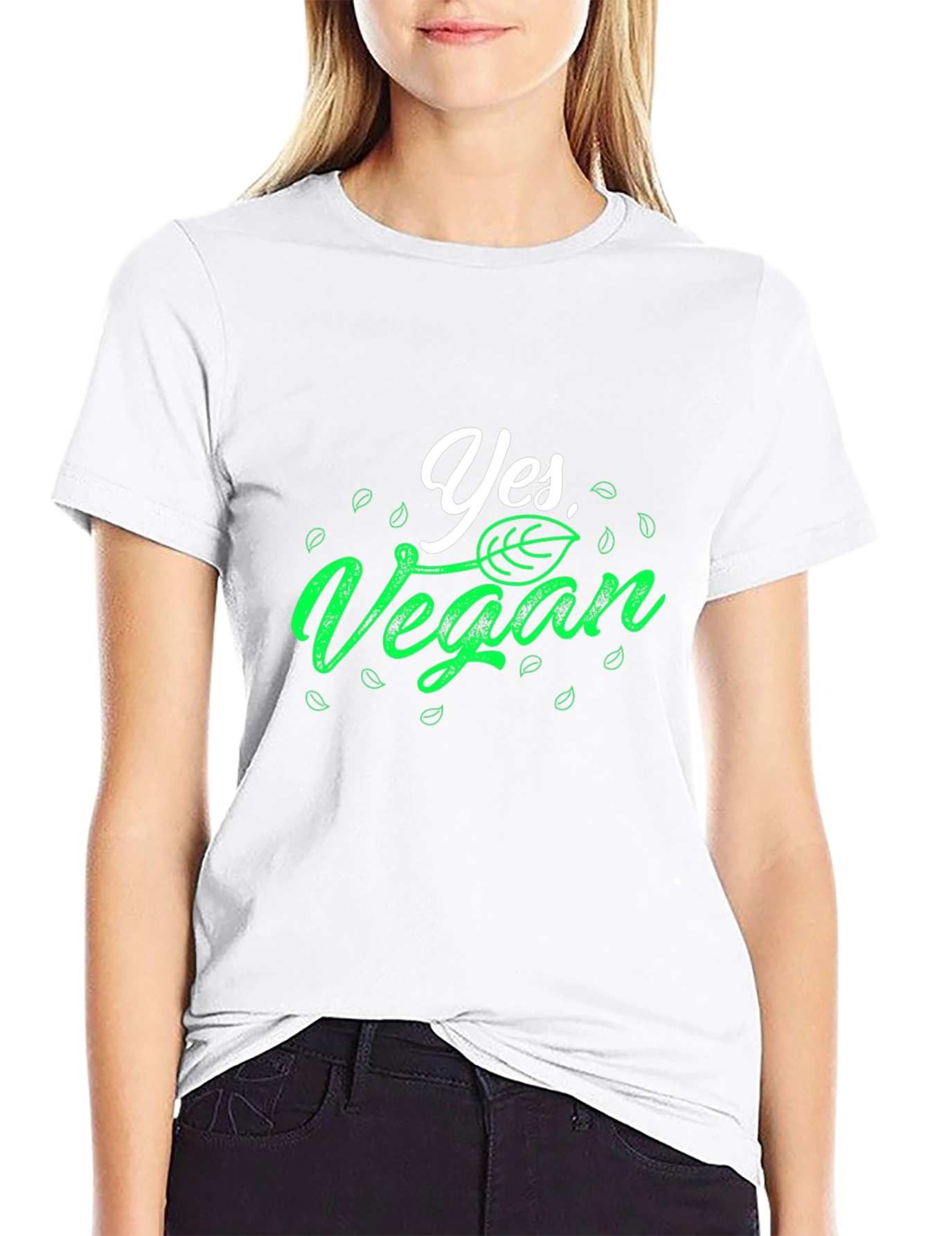 Yes Vegan T-Shirt - Black Cotton Tee