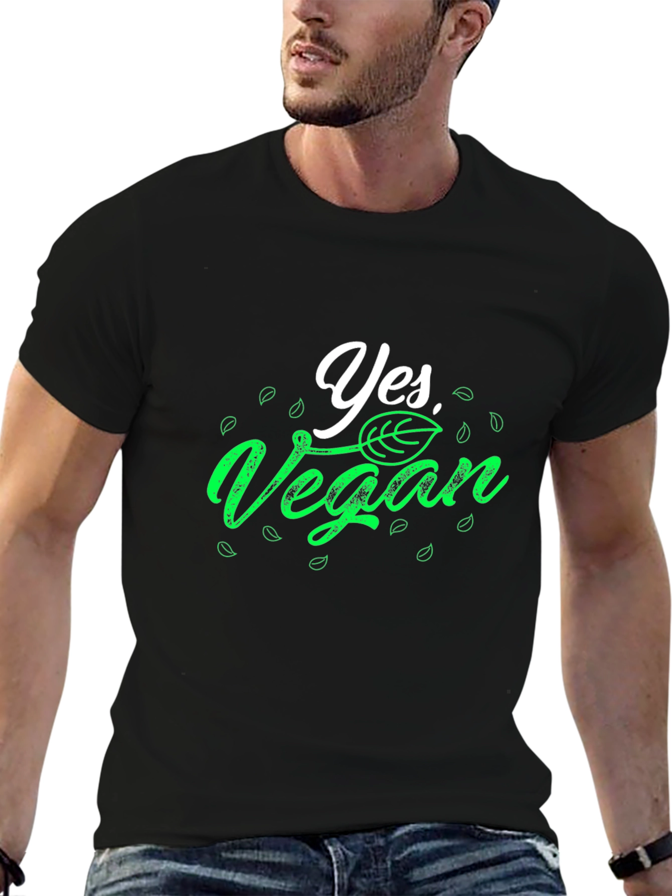 Yes Vegan T-Shirt - Black Cotton Tee