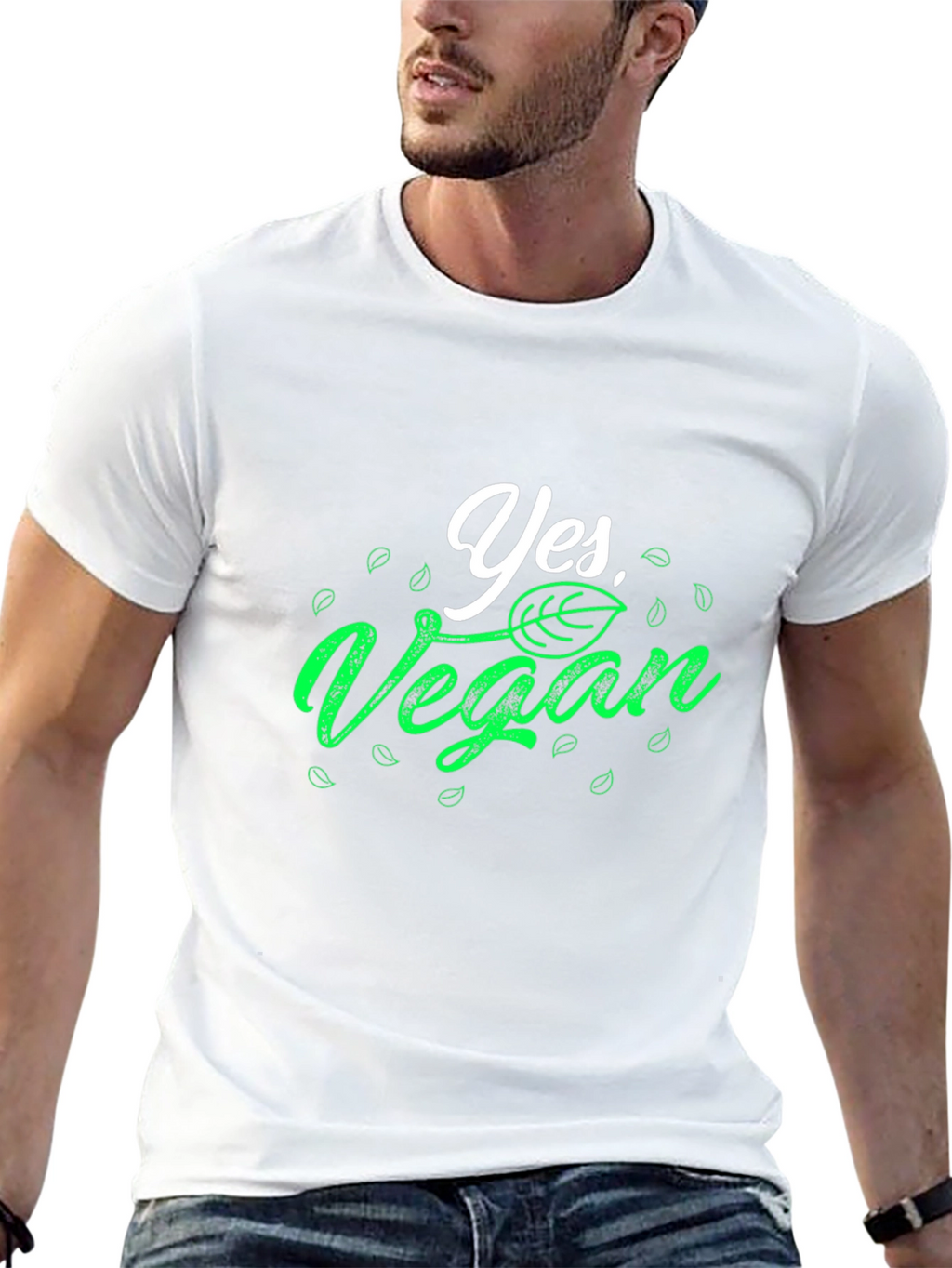 Yes Vegan T-Shirt - Black Cotton Tee