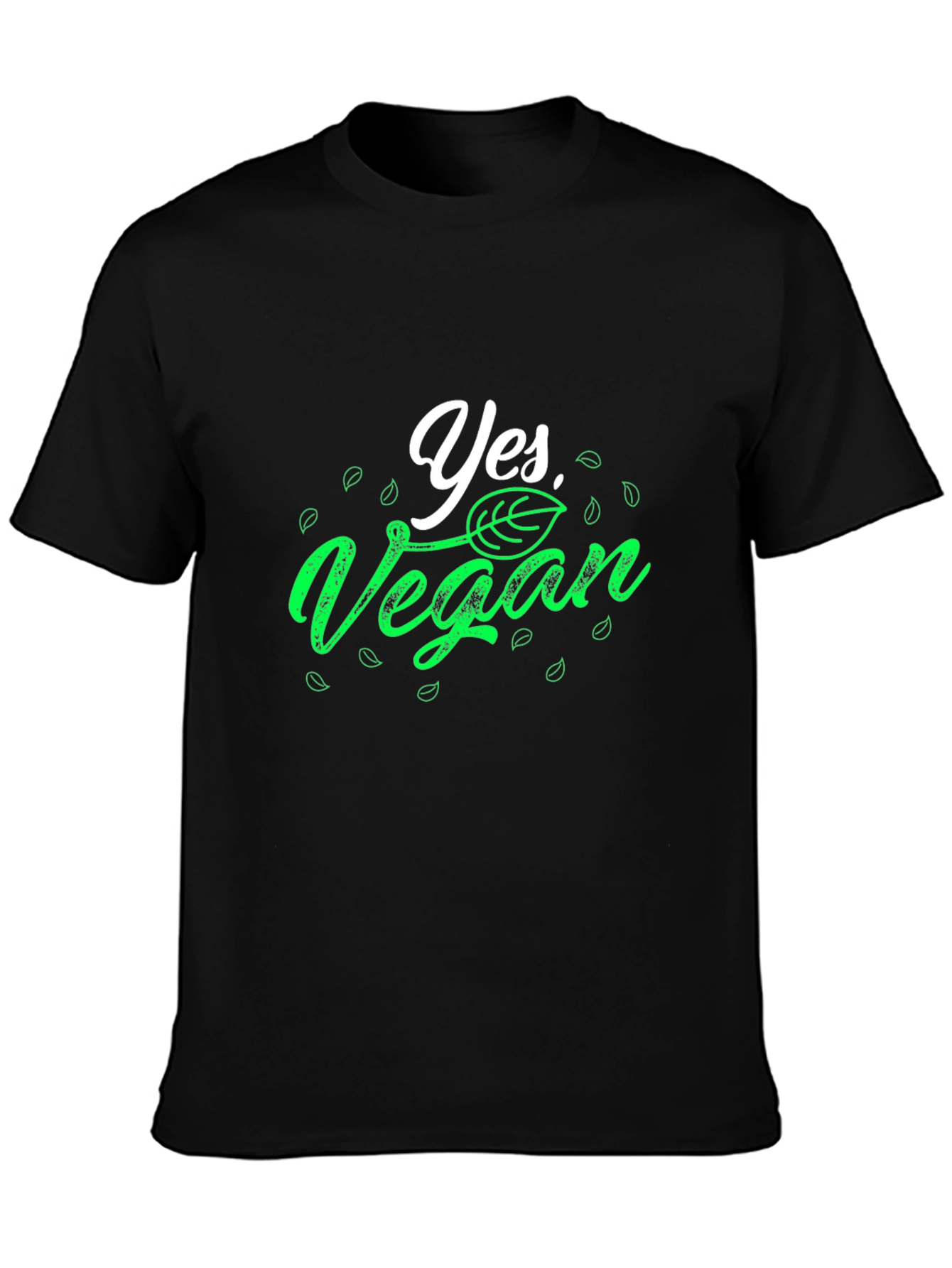 Yes Vegan T-Shirt - Black Cotton Tee