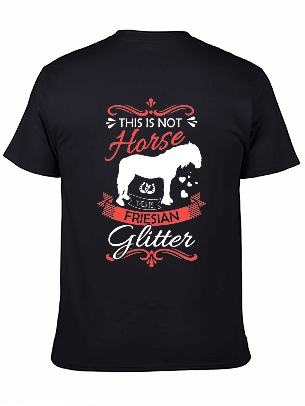 Funny Friesian Glitter Horse Lover T-Shirt