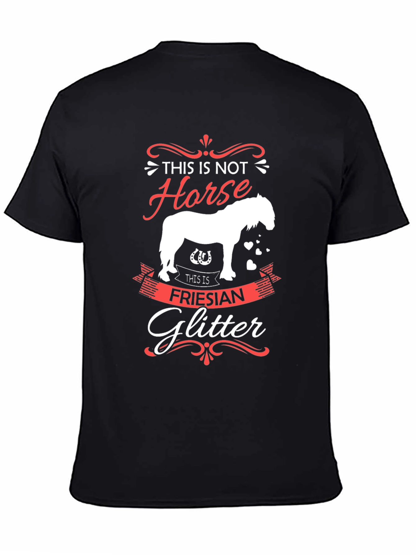 Funny Friesian Glitter Horse Lover T-Shirt