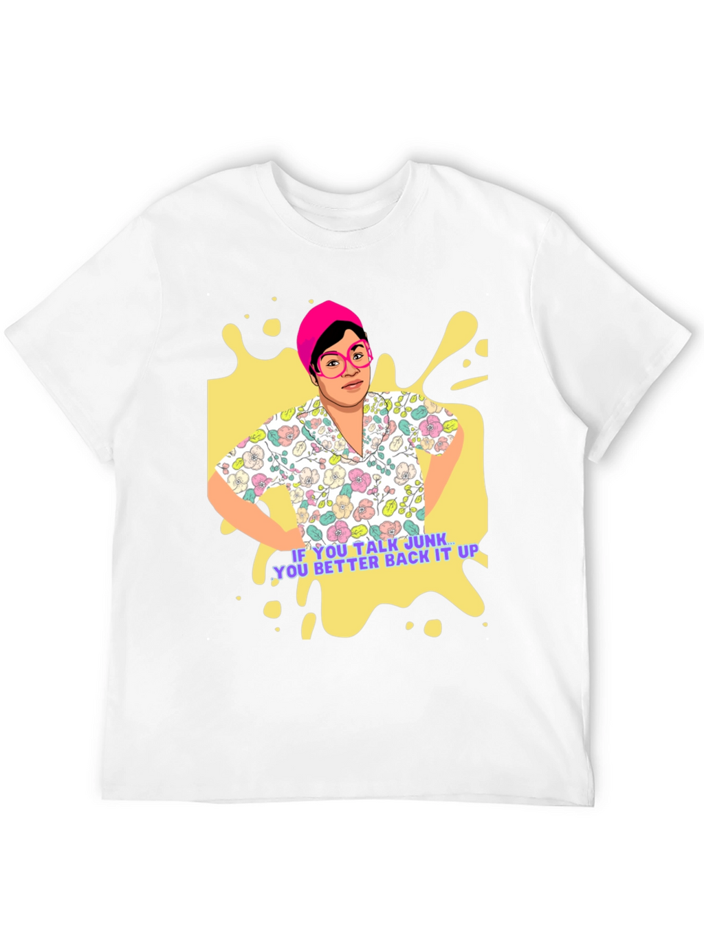 Funky Retro T-Shirt - Talk Junk Back It Up