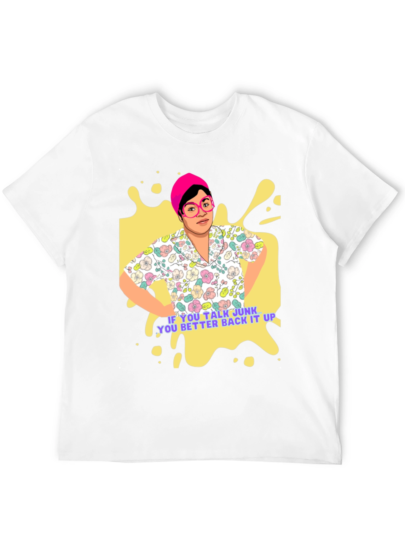 Funky Retro T-Shirt - Talk Junk Back It Up