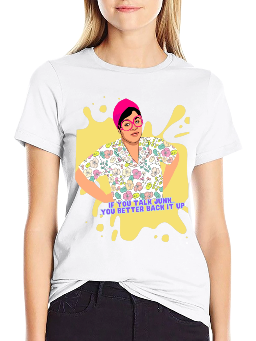 Funky Retro T-Shirt - Talk Junk Back It Up