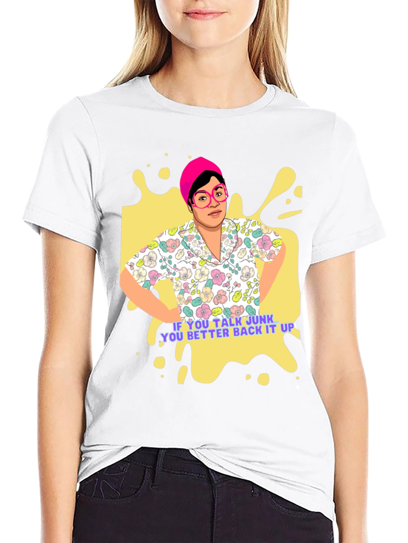 Funky Retro T-Shirt - Talk Junk Back It Up