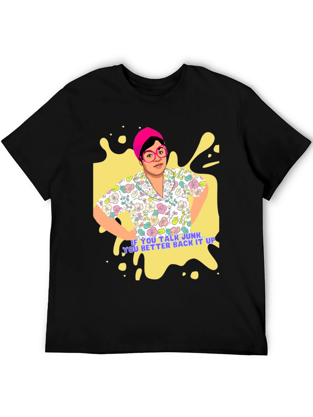 Funky Retro T-Shirt - Talk Junk Back It Up