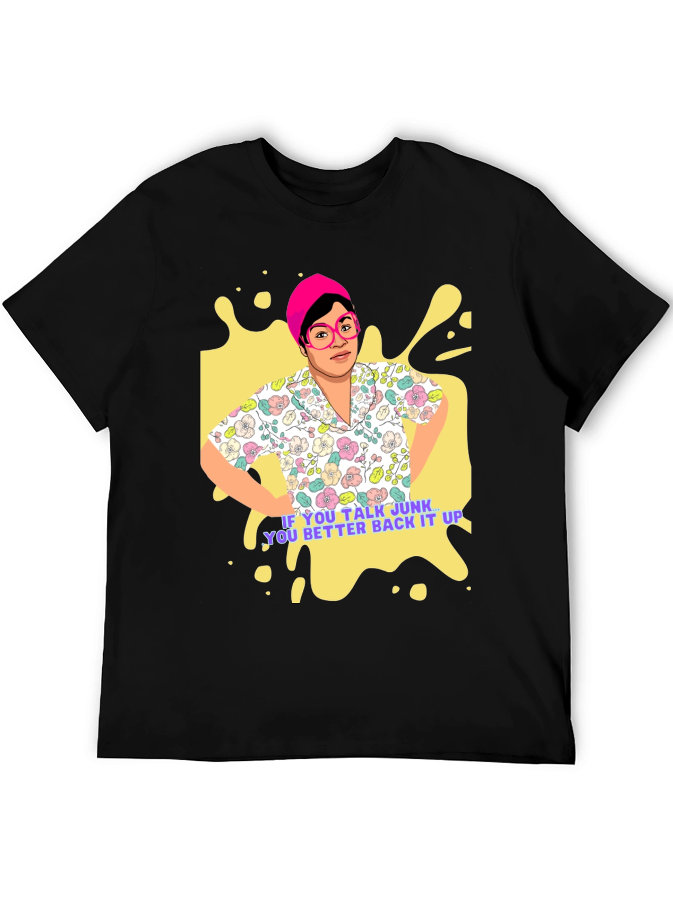 Funky Retro T-Shirt - Talk Junk Back It Up