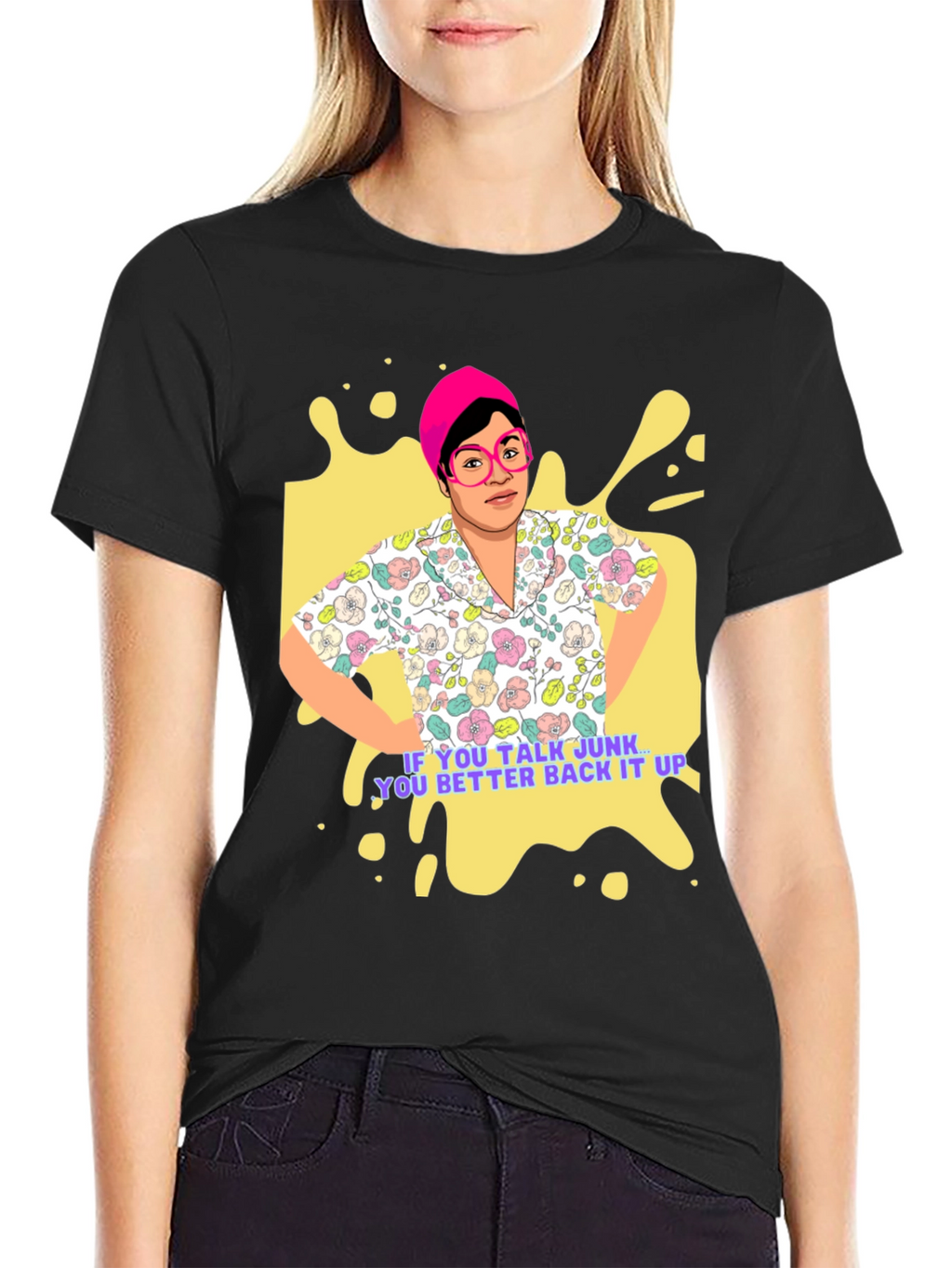 Funky Retro T-Shirt - Talk Junk Back It Up